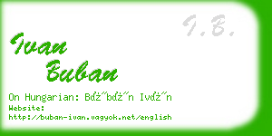 ivan buban business card